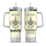 personalized new orleans saints geometric prism gold curved tumbler best selling.webp