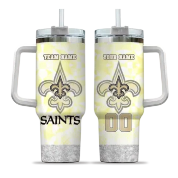 personalized new orleans saints geometric prism gold curved tumbler best selling.webp
