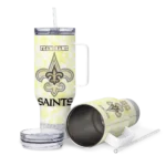 personalized new orleans saints geometric prism gold curved tumbler best selling.webp
