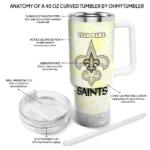 personalized new orleans saints geometric prism gold curved tumbler best selling.webp
