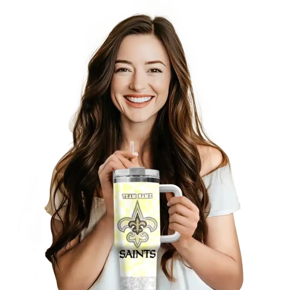 personalized new orleans saints geometric prism gold curved tumbler premium grade.webp