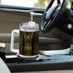 personalized new orleans saints hexagon armor gold curved tumbler best selling.webp
