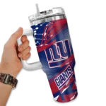 personalized new york giants abstract paths blue curved tumbler best selling.webp