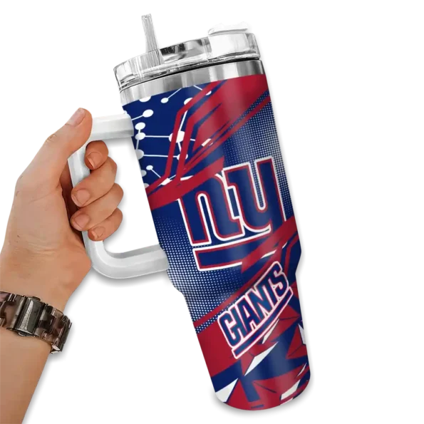 personalized new york giants abstract paths blue curved tumbler fashion forward.webp