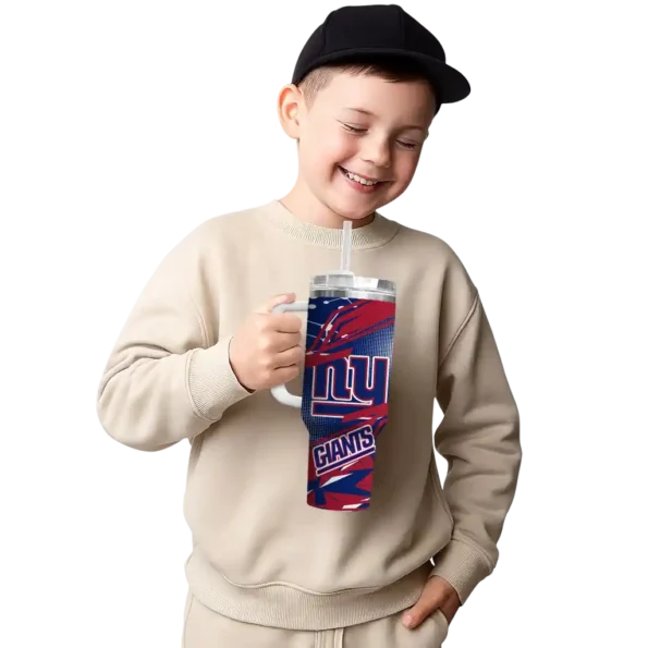 personalized new york giants abstract paths blue curved tumbler latest model.webp