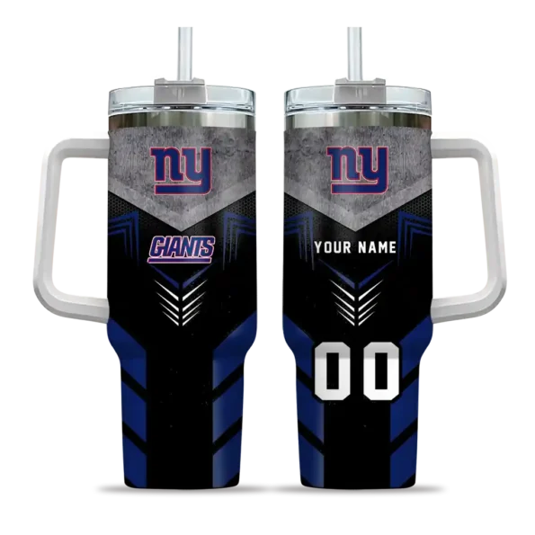 personalized new york giants arrow armor blue black curved tumbler best selling.webp