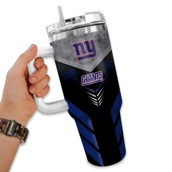 personalized new york giants arrow armor blue black curved tumbler fashion forward.webp