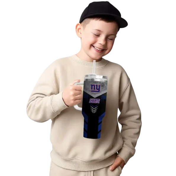personalized new york giants arrow armor blue black curved tumbler latest model.webp