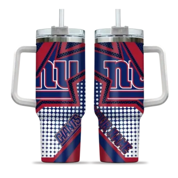 personalized new york giants arrow burst blue curved tumbler best selling.webp