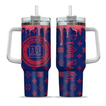 personalized new york giants bullseye drips blue curved tumbler best selling.webp
