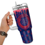personalized new york giants bullseye drips blue curved tumbler best selling.webp