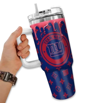 personalized new york giants bullseye drips blue curved tumbler fashion forward.webp
