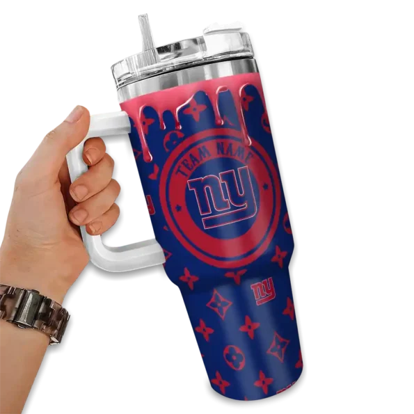 personalized new york giants bullseye drips blue curved tumbler fashion forward.webp
