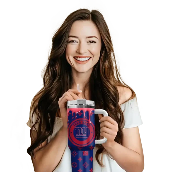 personalized new york giants bullseye drips blue curved tumbler premium grade.webp