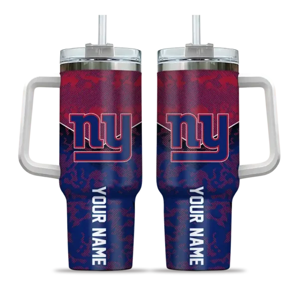 personalized new york giants chevron stripe blue curved tumbler best selling.webp