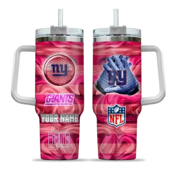 personalized new york giants marbled stripes blue curved tumbler best selling.webp