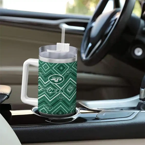 personalized new york jets bold diamonds green curved tumbler trendy.webp