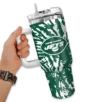 personalized new york jets burst swirl green curved tumbler best selling.webp