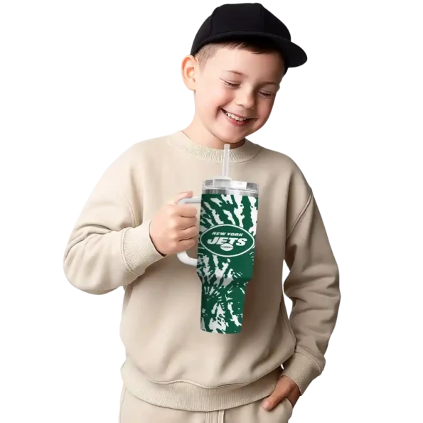 personalized new york jets burst swirl green curved tumbler latest model.webp
