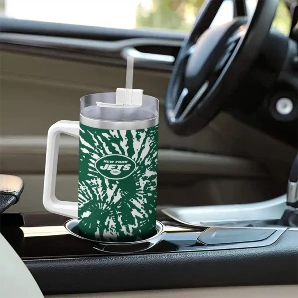 personalized new york jets burst swirl green curved tumbler trendy.webp