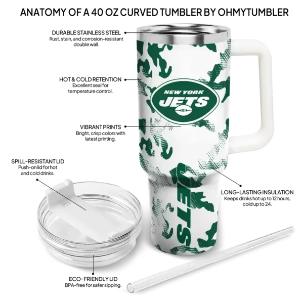 personalized new york jets camo mashup green white curved tumbler new arrival.webp