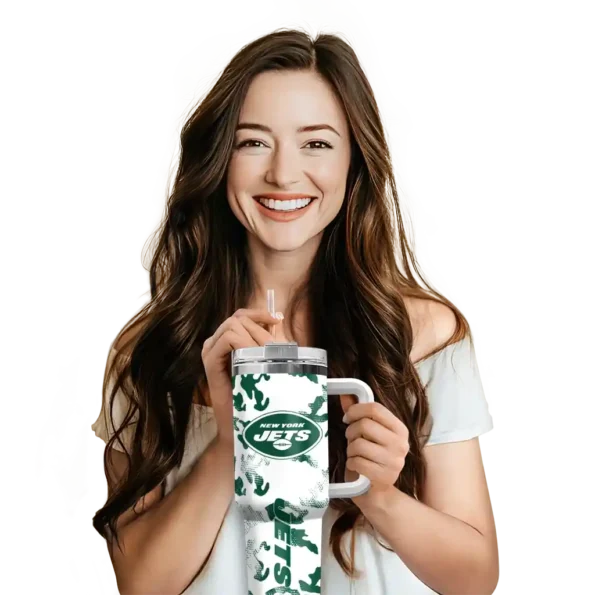 personalized new york jets camo mashup green white curved tumbler premium grade.webp