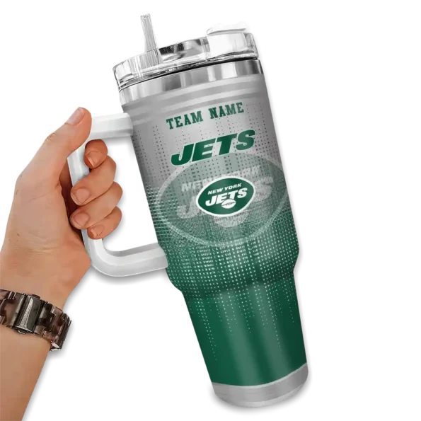 personalized new york jets gradient dots green curved tumbler fashion forward.webp