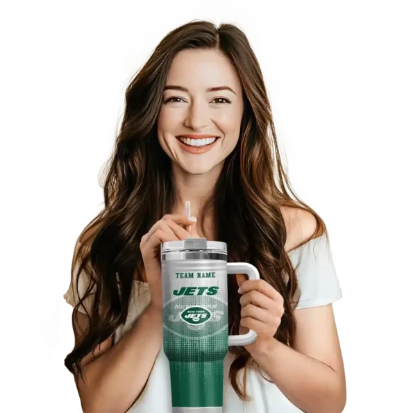 personalized new york jets gradient dots green curved tumbler premium grade.webp
