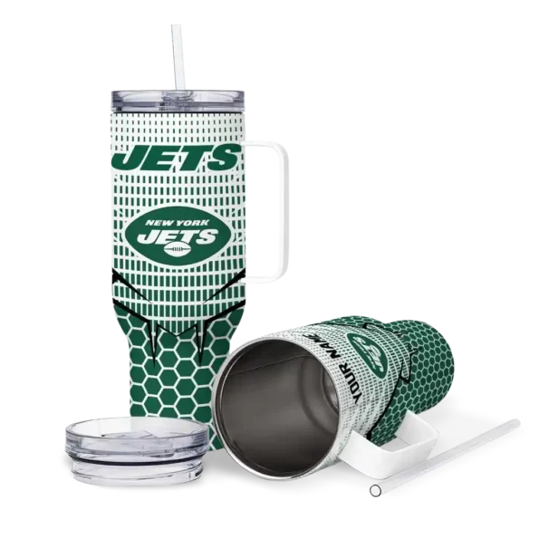 personalized new york jets hex texture green curved tumbler high quality.webp