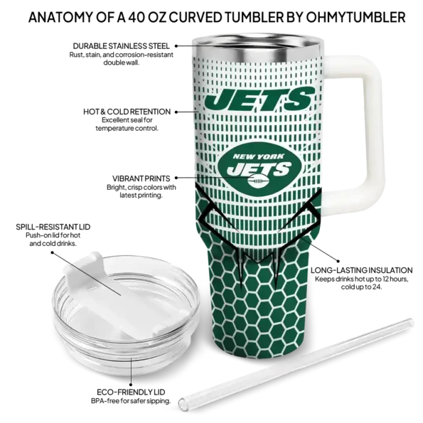 personalized new york jets hex texture green curved tumbler new arrival.webp