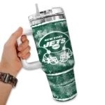 personalized new york jets honey streaks green curved tumbler best selling.webp