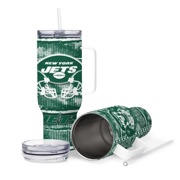 personalized new york jets honey streaks green curved tumbler high quality.webp