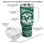 personalized new york jets honey streaks green curved tumbler best selling.webp