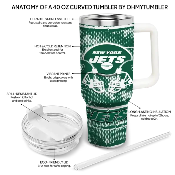 personalized new york jets honey streaks green curved tumbler new arrival.webp