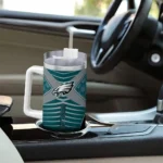 personalized philadelphia eagles chevron layers green curved tumbler best selling.webp