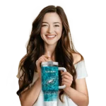 personalized philadelphia eagles geometric prism green curved tumbler best selling.webp