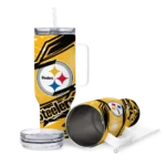 personalized pittsburgh steelers abstract paths gold curved tumbler best selling.webp