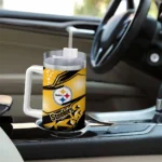personalized pittsburgh steelers abstract paths gold curved tumbler best selling.webp