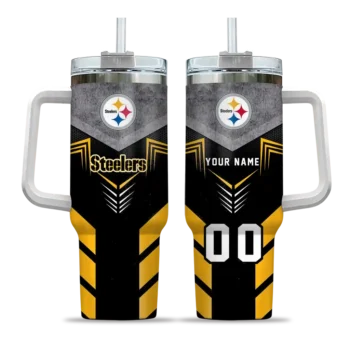 personalized pittsburgh steelers arrow armor gold black curved tumbler best selling.webp