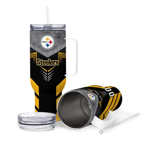 personalized pittsburgh steelers arrow armor gold black curved tumbler high quality.webp