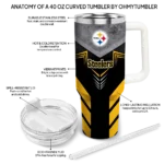 personalized pittsburgh steelers arrow armor gold black curved tumbler best selling.webp