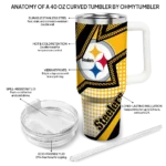 personalized pittsburgh steelers arrow burst gold curved tumbler best selling.webp