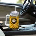 personalized pittsburgh steelers bullseye drips gold curved tumbler best selling.webp