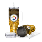 personalized pittsburgh steelers chevron stripe gold curved tumbler best selling.webp