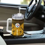 personalized pittsburgh steelers chevron stripe gold curved tumbler best selling.webp