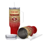 personalized san francisco 49ers gradient dots red curved tumbler best selling.webp