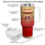 personalized san francisco 49ers gradient dots red curved tumbler best selling.webp