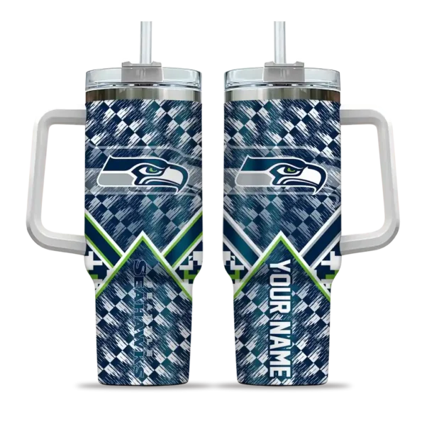 personalized seattle seahawks chevron angle blue curved tumbler best selling.webp