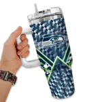 personalized seattle seahawks chevron angle blue curved tumbler best selling.webp