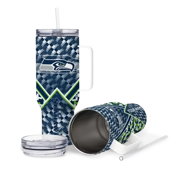 personalized seattle seahawks chevron angle blue curved tumbler high quality.webp